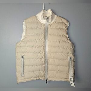 Eleventy Mens Padded Full Zip Vest Quilted New Almond Beige Large L READ